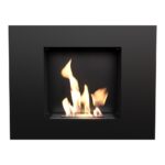 Biokominek Quat Czarny z szybą Kratki