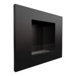 Biokominek Quat Czarny z szybą Kratki