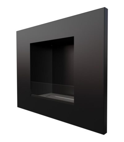 Biokominek Quat Czarny z szybą Kratki