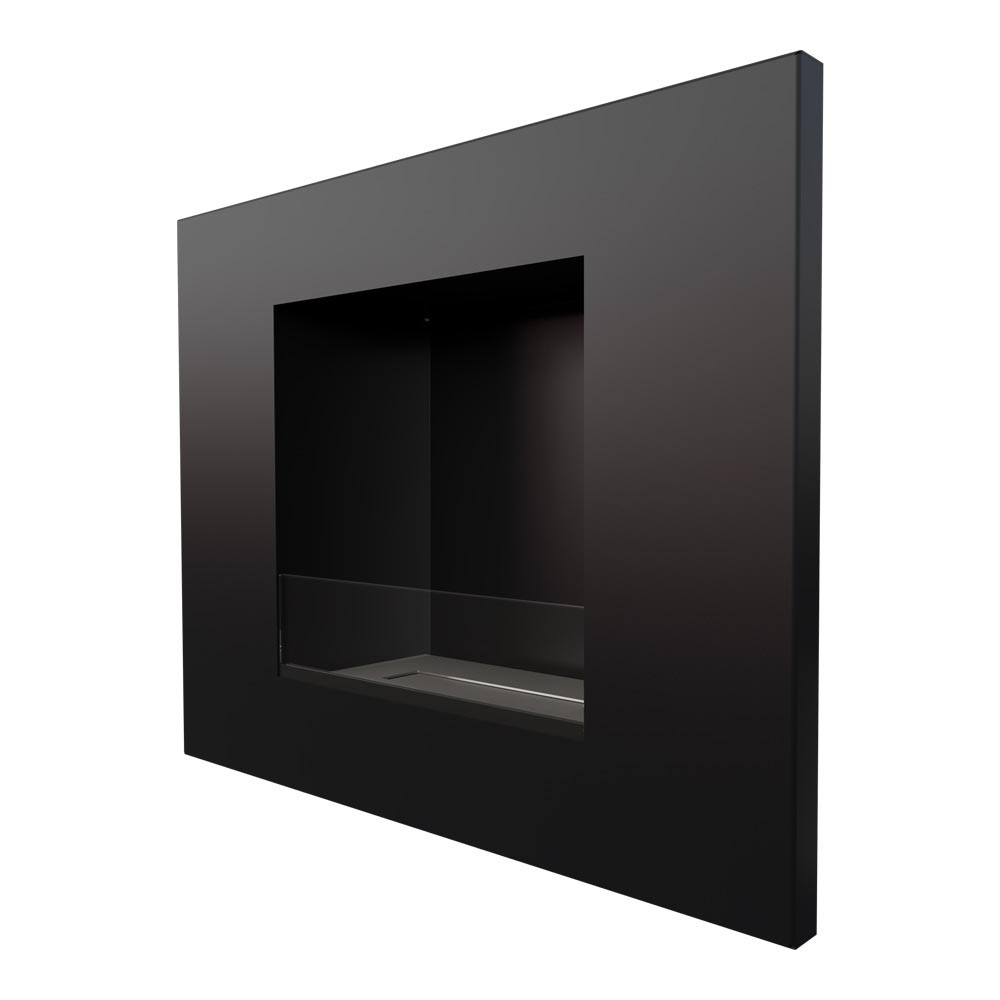 Biokominek Quat Czarny z szybą Kratki Biokominek Quat Czarny z szybą Kratki