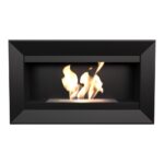 Biokominek Charlie Czarny z szybą Kratki