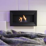 Biokominek Charlie Czarny z szybą Kratki