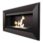 Biokominek Charlie Czarny z szybą Kratki