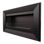 Biokominek Charlie Czarny z szybą Kratki