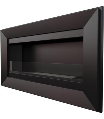 Biokominek Charlie Czarny z szybą Kratki