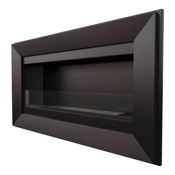 Biokominek Charlie Czarny z szybą Kratki