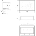 Biokominek Delta Czarny z szybą Kratki