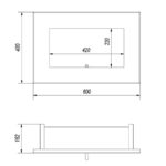 Biokominek Delta Czarny z szybą Kratki
