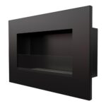 Biokominek Delta Czarny z szybą Kratki