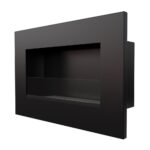 Biokominek Delta Czarny z szybą Kratki