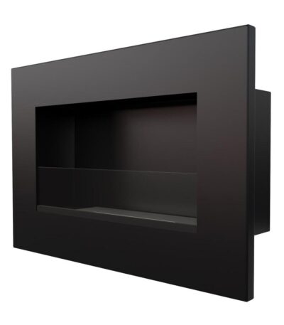 Biokominek Delta Czarny z szybą Kratki