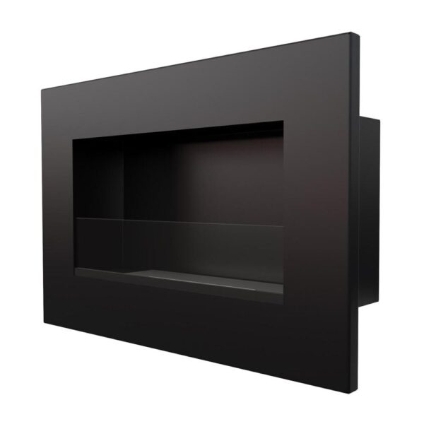 Biokominek Delta Czarny z szybą Kratki