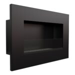 Biokominek Delta Czarny z szybą Kratki