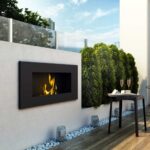 Biokominek Delta 2 Czarny z szybą Kratki