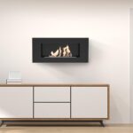 Biokominek Delta 2 Czarny z szybą Kratki