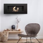 Biokominek Delta 2 Czarny z szybą Kratki