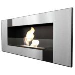 Biokominek Delta 2 Qube z szybą Kratki