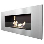 Biokominek Delta 2 Szlif z szybą Kratki