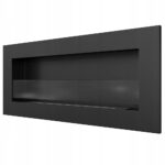 Biokominek Delta 2 Slim Czarny z szybą Kratki