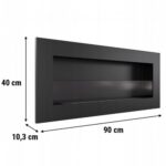 Biokominek Delta 2 Slim Czarny z szybą Kratki