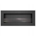 Biokominek Delta 2 Slim Czarny z szybą Kratki