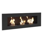 Biokominek Delta 3 Czarny Kratki