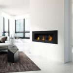 Biokominek Delta 3 Czarny z szybą Kratki