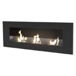 Biokominek Delta 3 Czarny z szybą Kratki