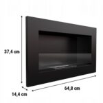 Biokominek Golf Horizontal z szybą Kratki