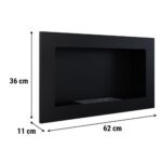 Biokominek Golf 2 Slim Czarny z szybą Kratki