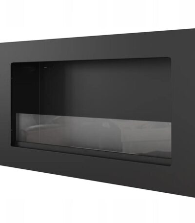 Biokominek Golf 2 Slim Czarny z szybą Kratki