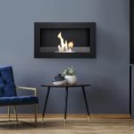 Biokominek Golf 2 Slim Czarny z szybą Kratki