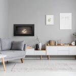 Biokominek Golf 2 Slim Czarny z szybą Kratki