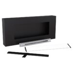 Biokominek Delta Flat z szybą Kratki