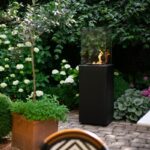 Ogrzewacz tarasowy Patio Obudowa Szklana Czarny Kratki