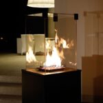 Ogrzewacz tarasowy Patio Obudowa Szklana Czarny Kratki