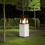 Ogrzewacz tarasowy Patio Obudowa Szklana Biały Kratki