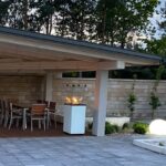 Ogrzewacz tarasowy Patio Obudowa Szklana Biały Kratki