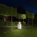 Ogrzewacz tarasowy Patio Obudowa Szklana Biały Kratki