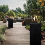 Ogrzewacz tarasowy Patio Obudowa Szklana Pikowana Czarny Kratki