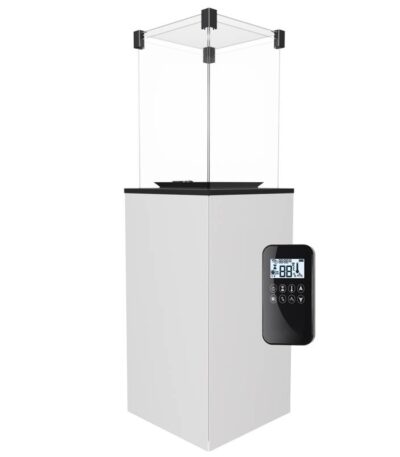 Ogrzewacz tarasowy Patio Automatyczny Obudowa Szklana Biały Kratki