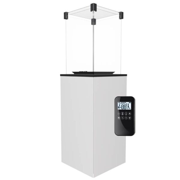 Ogrzewacz tarasowy Patio Automatyczny Obudowa Szklana Biały Kratki