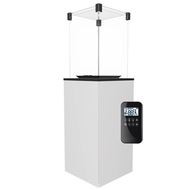 Ogrzewacz tarasowy Patio Automatyczny Obudowa Szklana Biały Kratki Ogrzewacz tarasowy Patio Automatyczny Obudowa Szklana Biały Kratki