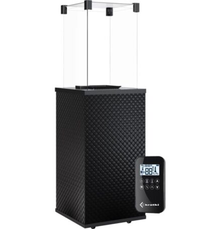 Ogrzewacz tarasowy Patio Automatyczny Obudowa Szklana Pikowana Czarny Kratki