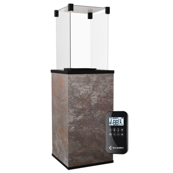 Ogrzewacz tarasowy Patio Automatyczny Spiek Kwarcowy Oxide Nero Kratki