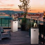 Ogrzewacz tarasowy Patio Slim Stalowy Biały Kratki