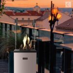 Ogrzewacz tarasowy Patio Slim Stalowy Biały Kratki