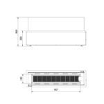 Ogrzewacz tarasowy Patio Horizontal Stalowy Czarny Kratki
