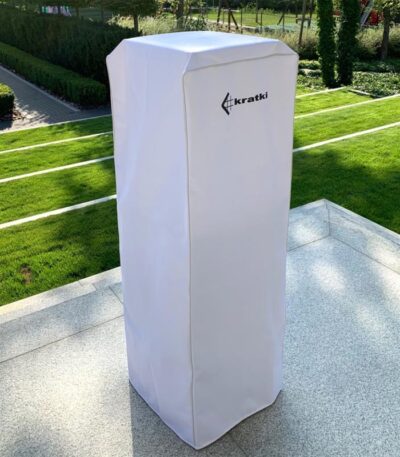 Biały (logo czarne) pokrowiec do ogrzewacza Patio Mini Kratki