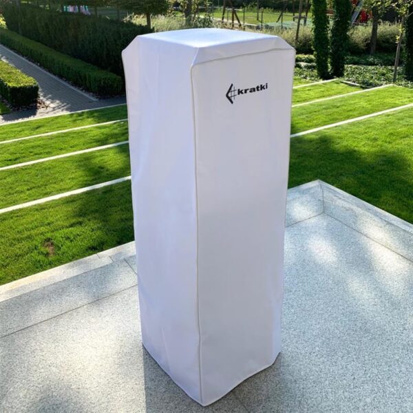 Biały (logo czarne) pokrowiec do ogrzewacza Patio Mini Kratki